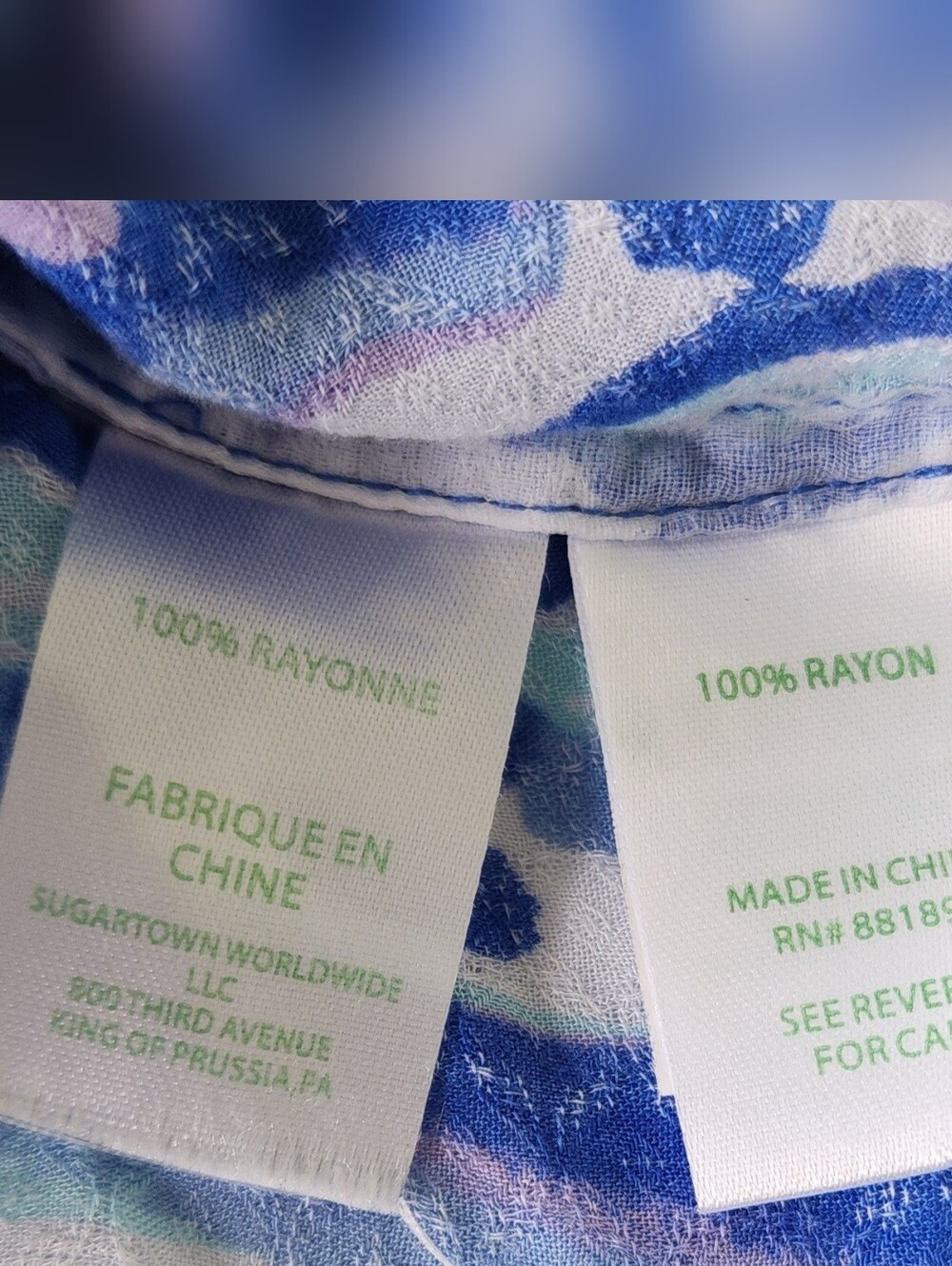 Lilly Pulitzer Blue Pineapple-Print V-Neck Blouse - Picture 10 of 11